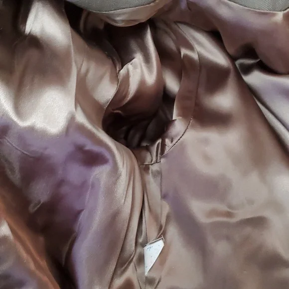 Vintage,  Sears green wool coat with real fur collar. - Picture 13 of 14